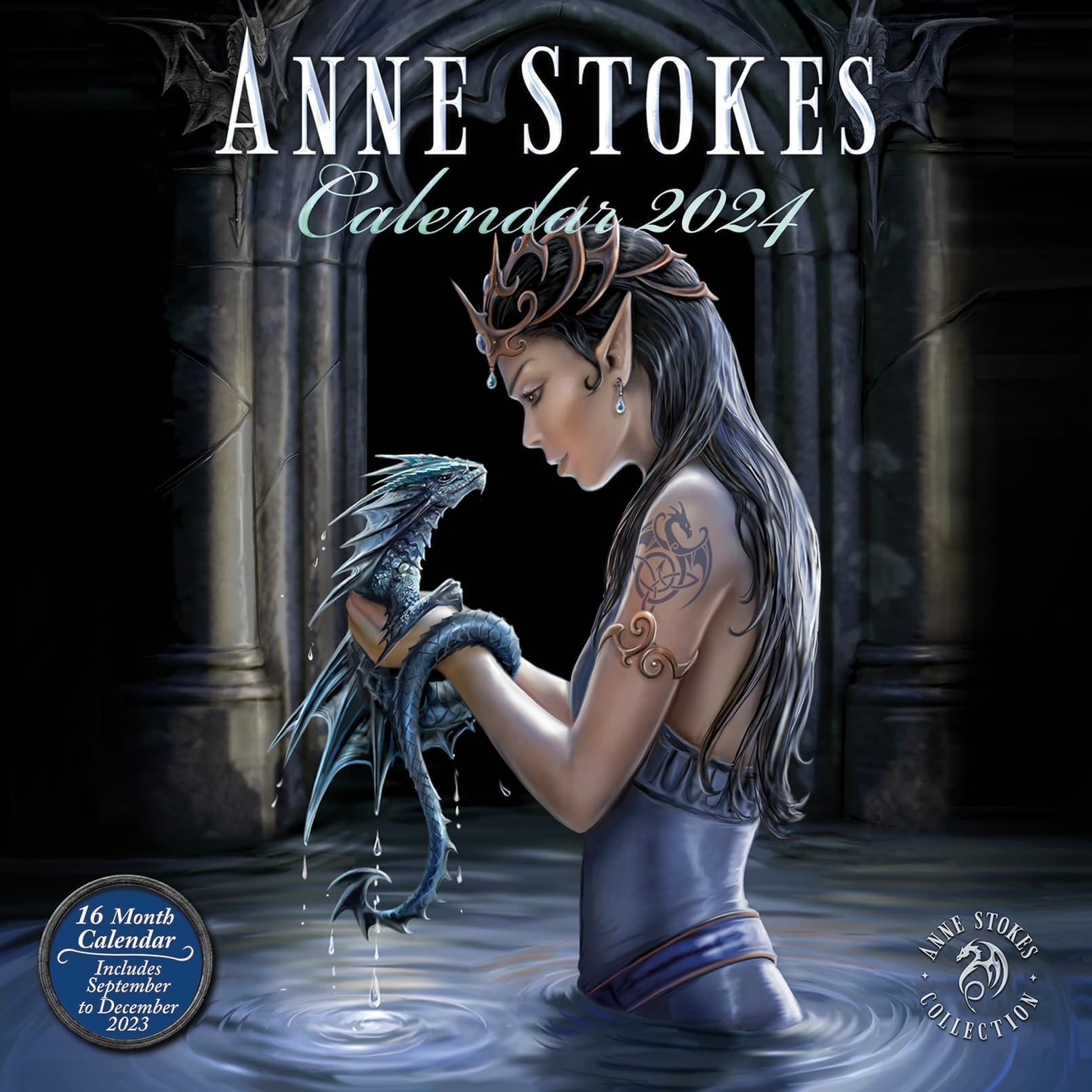 Anne Stokes 2024 Calendar - Month to View Planner, 30cm x 30cm - Features Stunning Fantasy Art, Ideal for Planning and Decoration, Art Lovers - Officially Licensed Merchandise
