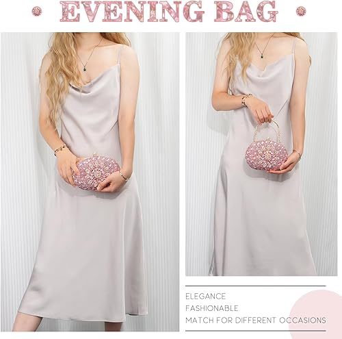 Miniatura 6 de Bolso de mano de noche con diamantes de imitación para mujer, bolsa de mano con diamantes brillantes y brillantes, bolsa de fiesta de boda de cristal