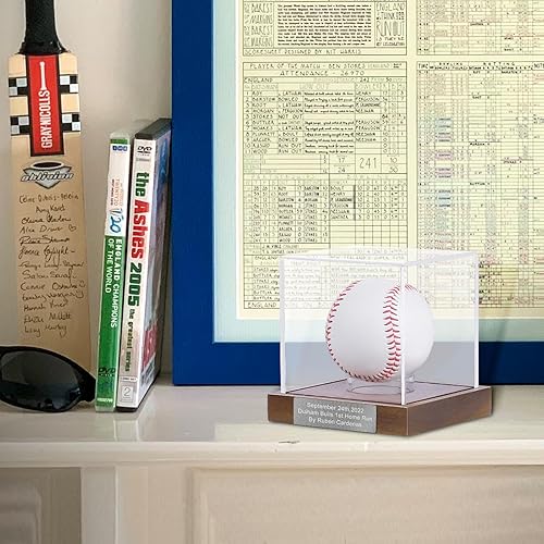 Miniatura 7 de Estuche de exhibición de béisbol, estuche de béisbol con grabado Remember Your Special Baseball, caja de almacenamiento de béisbol acrílica con
