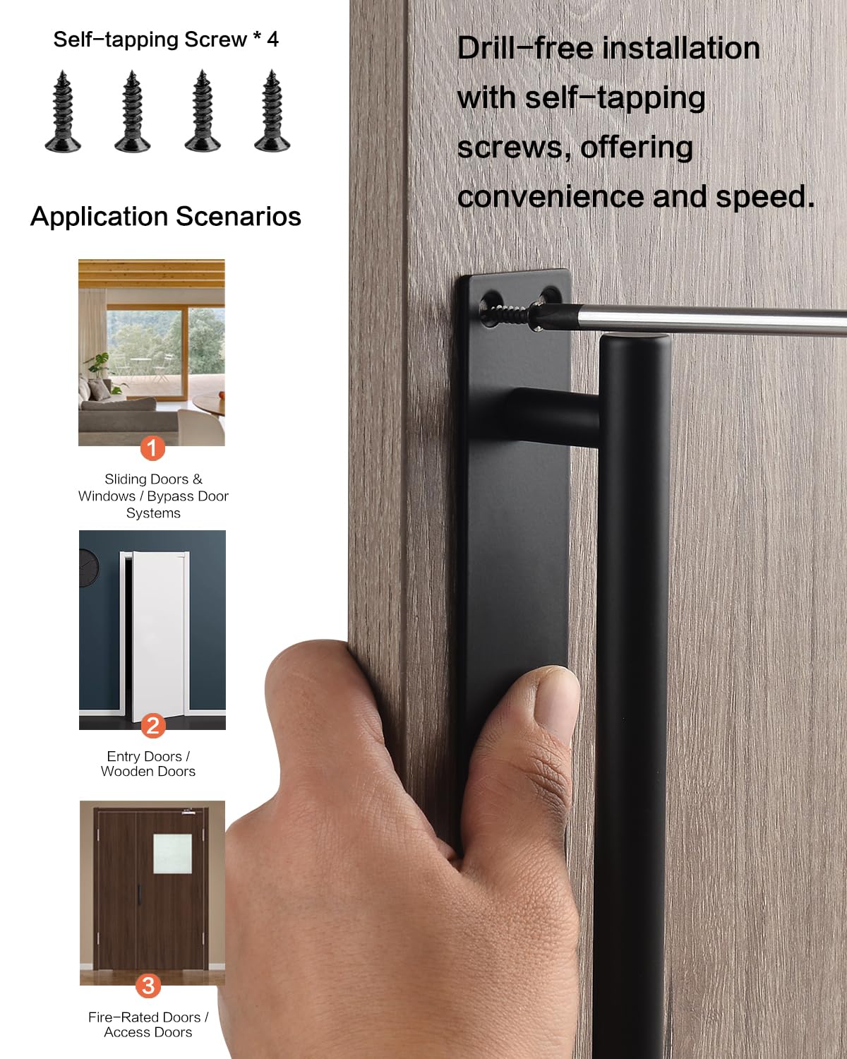 Matte Black Barn Door Handles - Modern Hardware -3 Matte Black Barn Door Handles - Modern Hardware -3