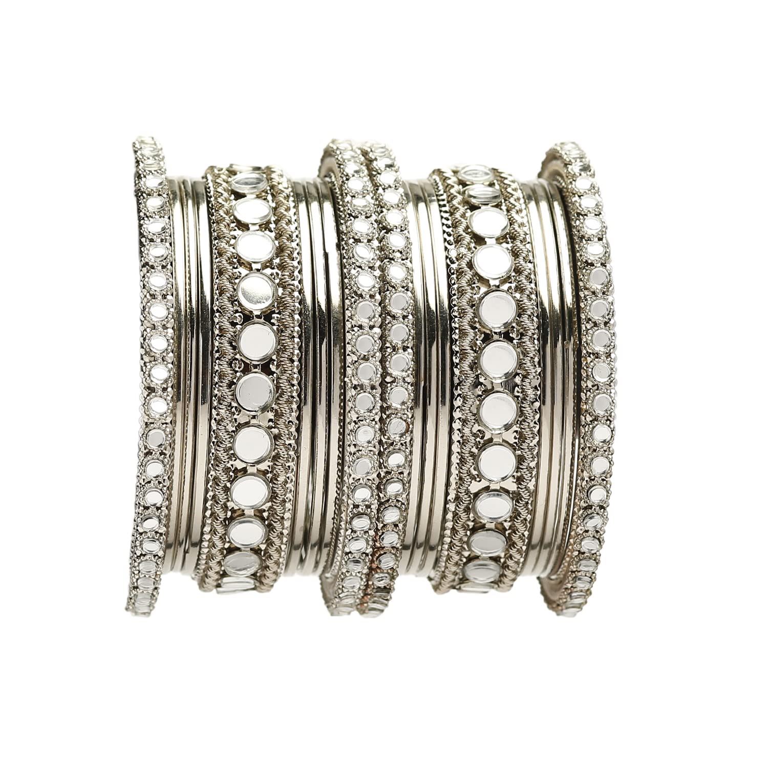 Kellys Bangles Handcrafted Mirror-Adorned Metal Bangles Set with Luxurious Velvet Pouch. Stylish Mirror Magic Collection Golden, and Silver (Available in 2 colors and 3 sizes) For Women (B0B51X5WD4) Amazon Price History, Amazon Price Tracker