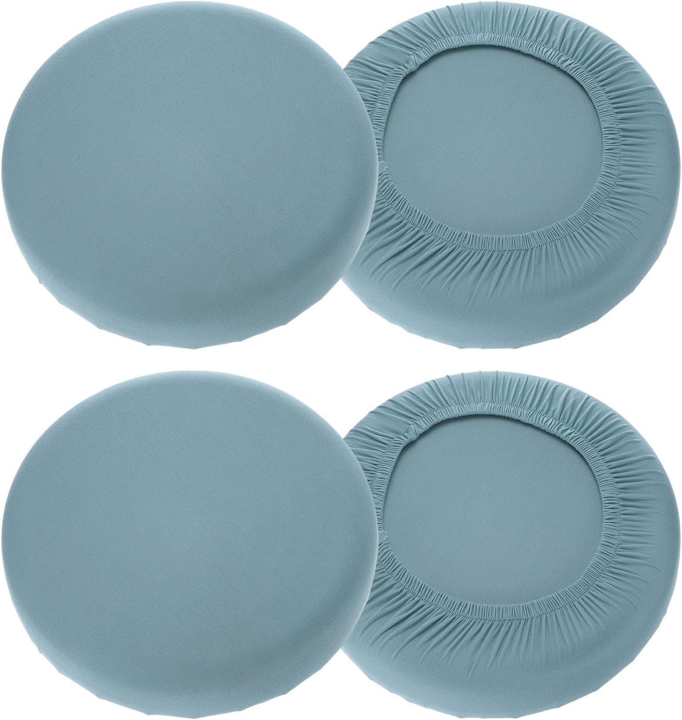 uxcell 4 Pack Stool Covers Round, 16-18 Inch Bar Stool Covers Washable Dustproof Slipcover Seat Cushion with Elastic for Bar Kitchen Living Room Decor, Blue Gray
