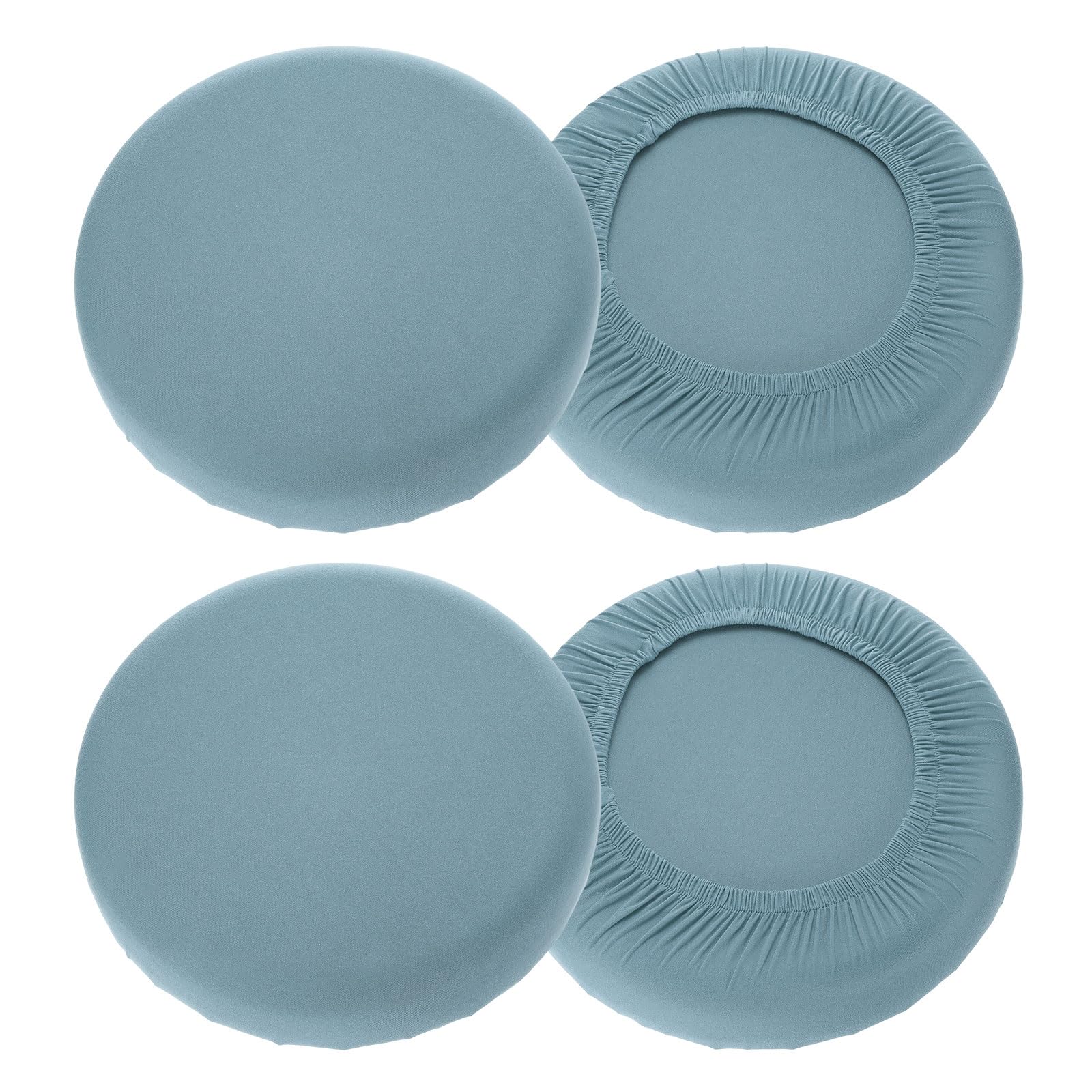 sourcing map 4 Pack Stool Covers Round, 16-18 Inch Bar Stool Covers Washable Dustproof Slipcover Seat Cushion with Elastic for Bar Kitchen Living Room Decor, Blue Gray