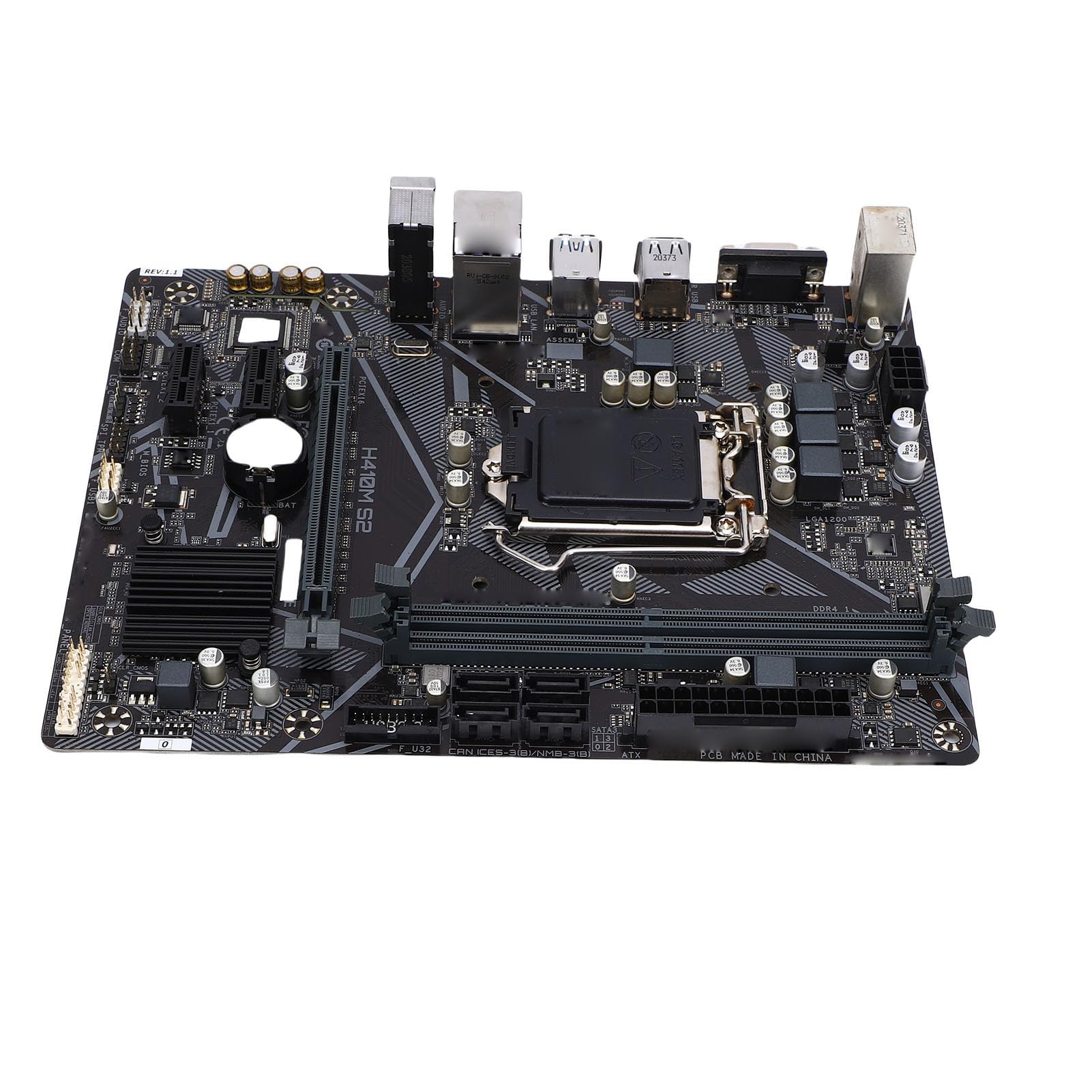 Elprico Placa Base Micro ATX, LGA 1200, 2X DDR4 2933 2666 2400 2133 MHz, Compatible con Procesadores Core I9 I7 I5 I3 de 10.ª Generación, 4 SATA 6 GBP, 1 Ranura PCI Express X16, 2