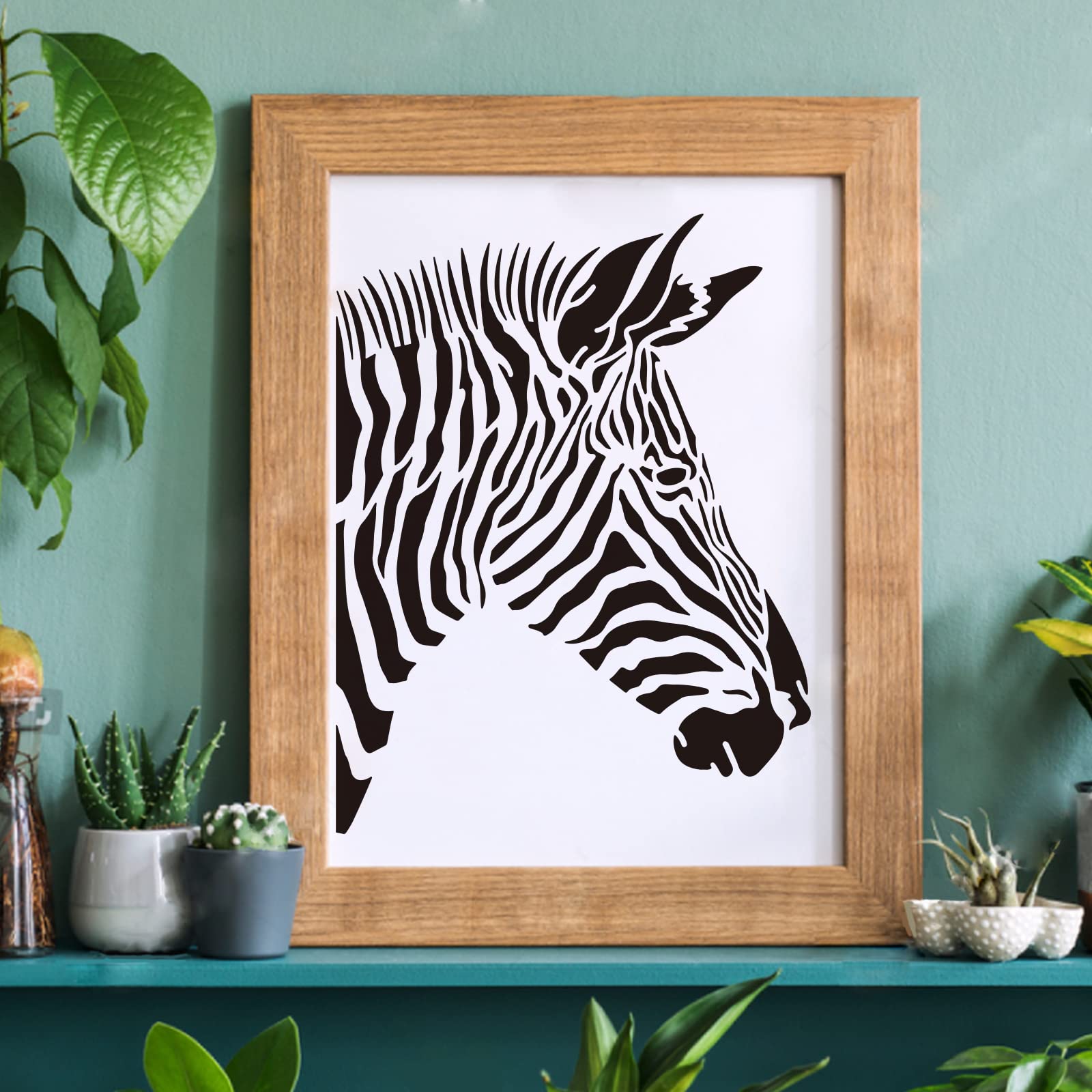 Stencil Zebra Fai Da Te - Modello Riusabile In Plastica 29,7x21 Cm Per Decorare Pareti, Legno, Tessuti E Pavimenti - Foto 9