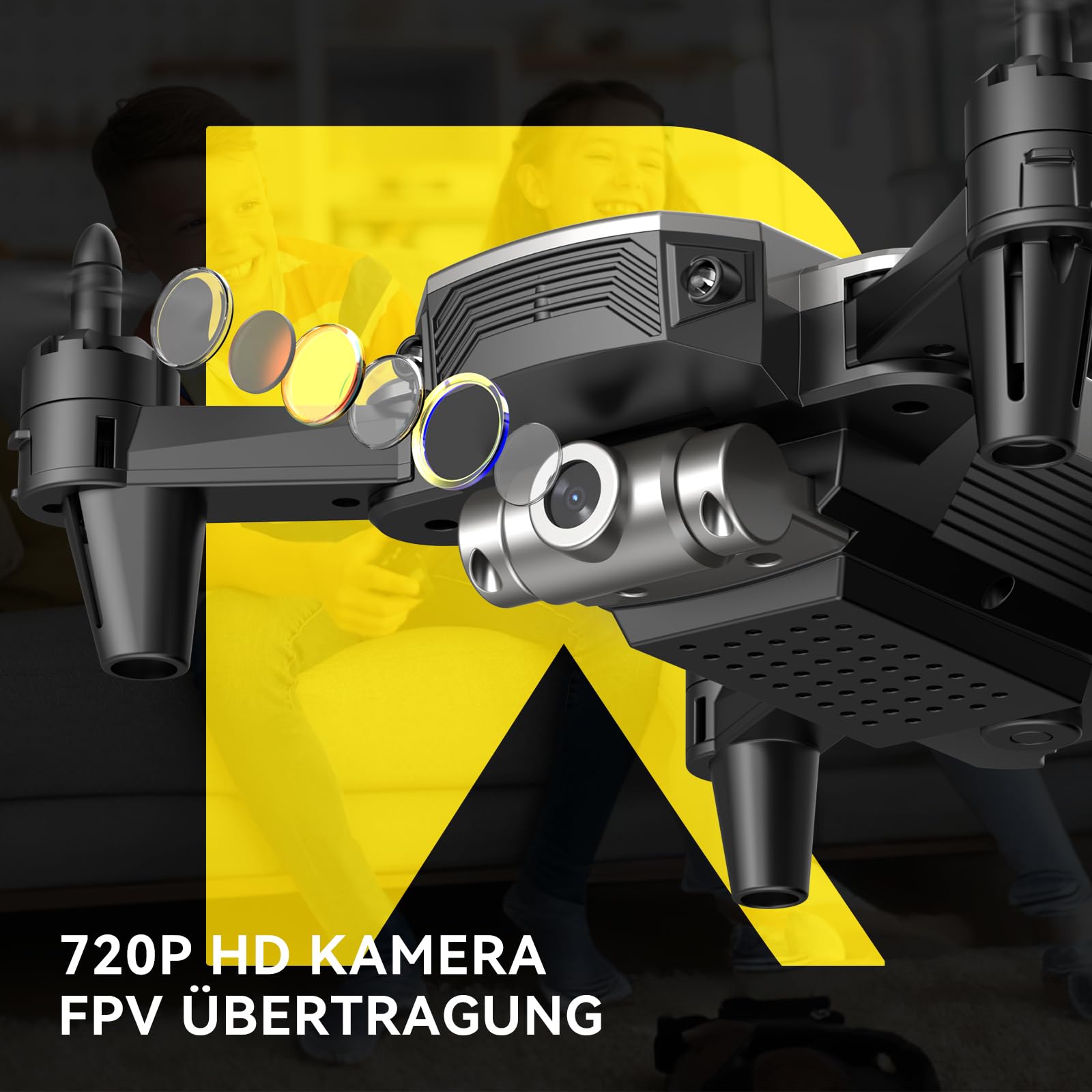 DEERC D20 Drohne mit Kamera HD 720P für Kinder,Faltbar RC Mini Quadcopter mit FPV WiFi Live Übertragung,2 Akku lange Flugzeit,Flugbahnflug,Höhenhaltung,One Key Start/Landen,Headless Modus für Anfänger