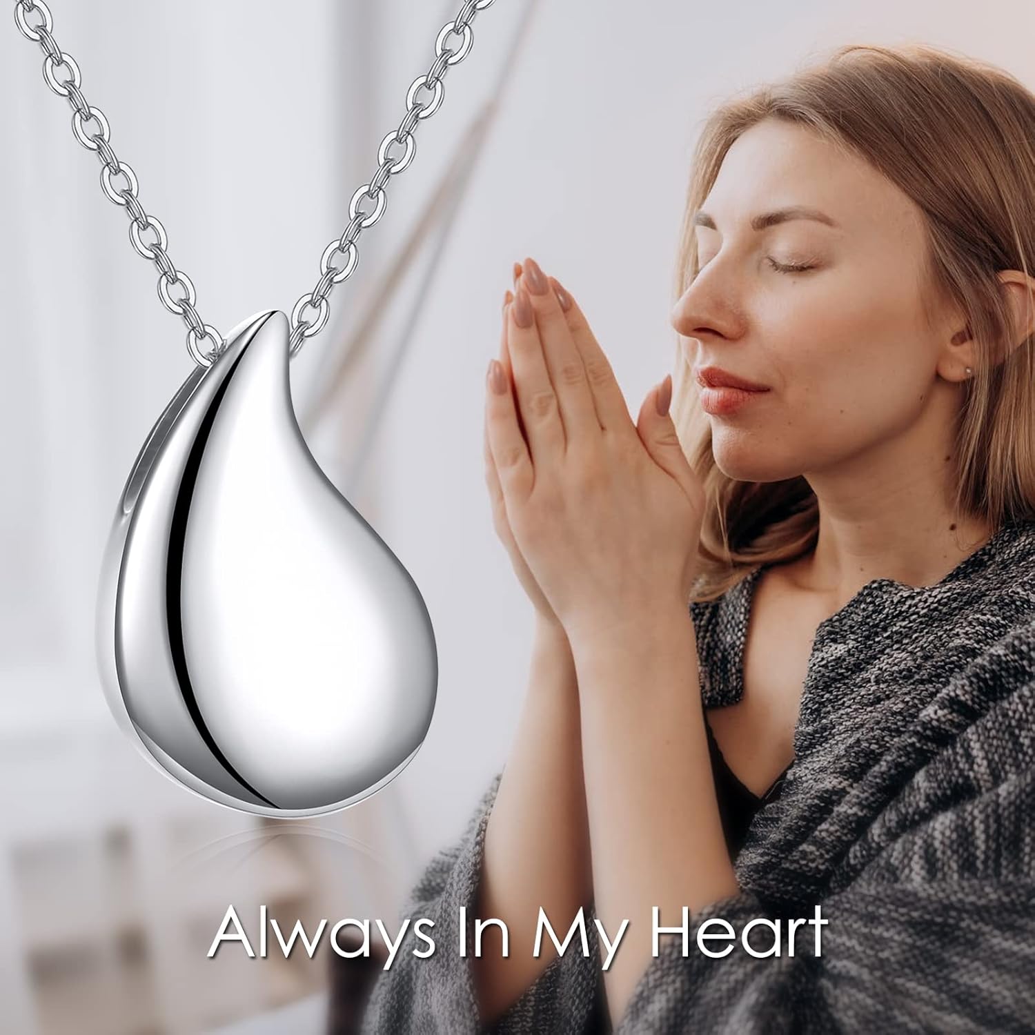 Teardrop Hourglass Urn Necklace for Ashes for Women Sterling Silver Cremation Jewelry Memorial Keepsake Urns Pendant Necklace for Urn Necklaces Ashes - Image 6