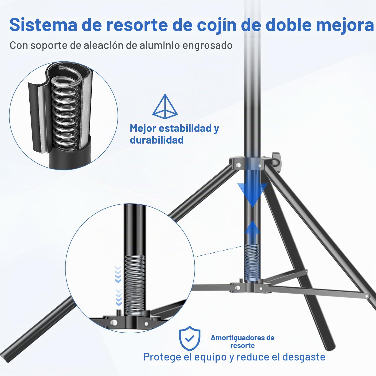 EMART Soporte Fondo Fotográfico de 3x3,6m, Sistema de Soporte para Fondo Ajustable con 6 Pinzas para Fondo y Bolsa de Transporte para Estudio Fotográfico, Retratos, Productos, Vídeos, Fiestas, Bodas