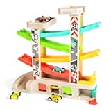 TOP BRIGHT Car Ramp Toys, Race Track Car Toy for Toddler Age 2-4 Year Old Boy with 4 Cars, Parking Lot & Gas Station, Toddler Toys for 2 Year Old Boy Toys, for 3 Year Old Boy
