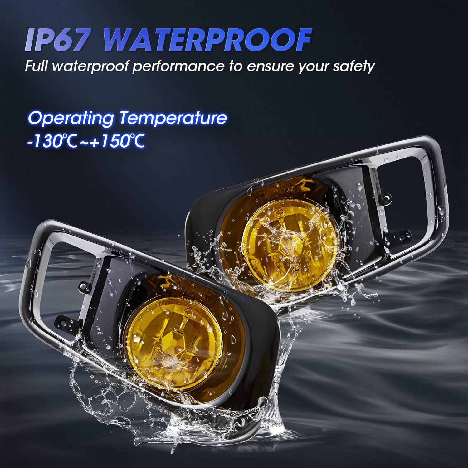 Driving Fog Lights Lamps Assembly Kit for Honda Civic 1999 2000 Fog Light Compatible with H3 12V 55W Bulbs Switch and Wiring Kit (Yellow Lens)