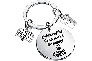 Coffee Keychain for Women: Book Lovers Delight