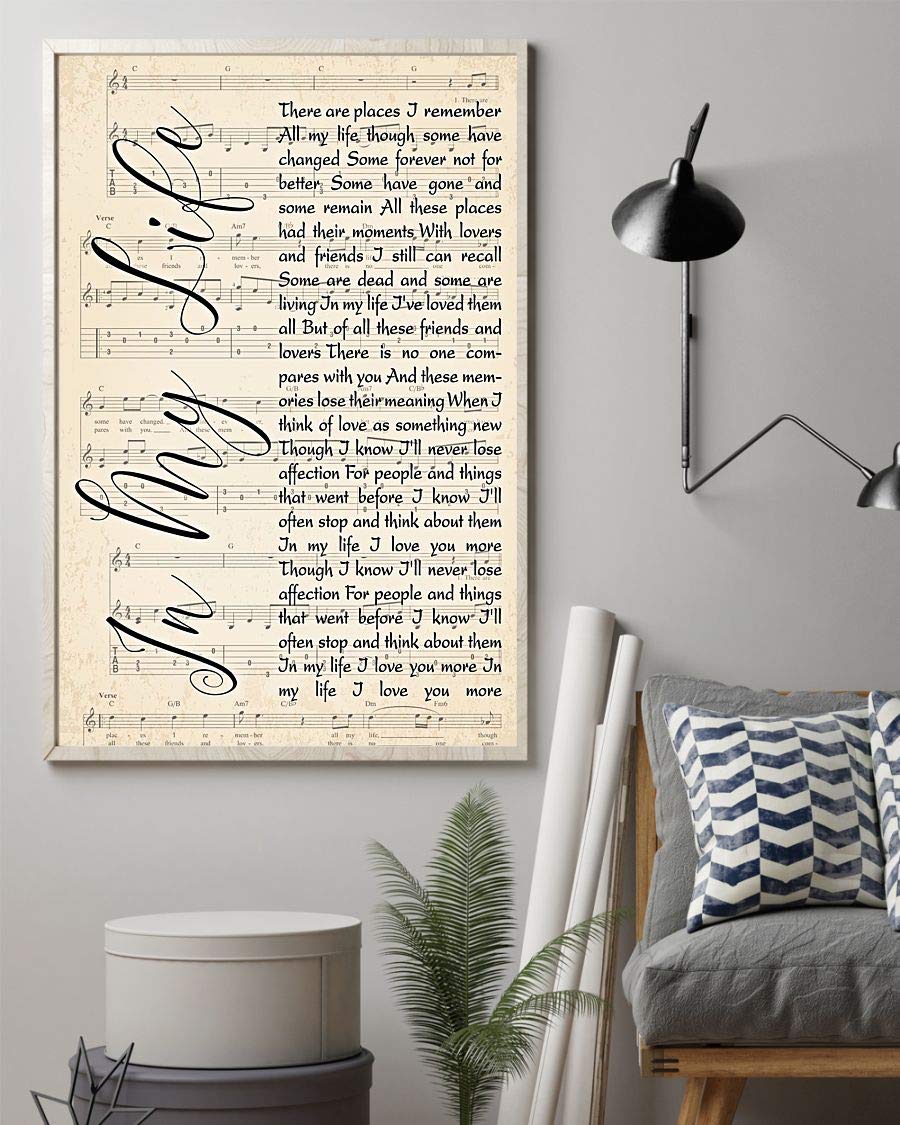 Amazon.com: In My Life Lyrics Portrait Poster Print (12