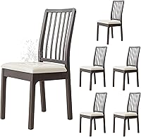 Vista 8 de Dimatic Juego de 2 fundas de asiento para silla, de piel sintética, impermeables, fundas elásticas para sillas de comedor, fundas protectoras