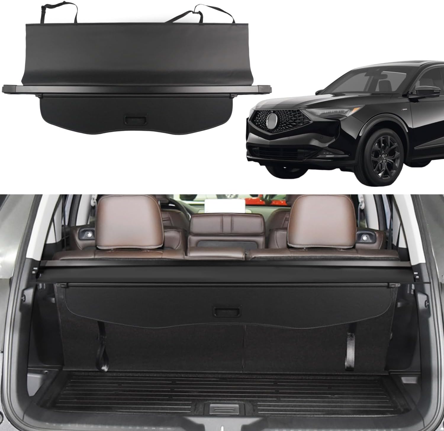 cargo cover for acura mdx 2022 2023 2024 2025 accessories rear trunk cover rear trunk security cover shielding shade,(only fits for mdx base & type s)
