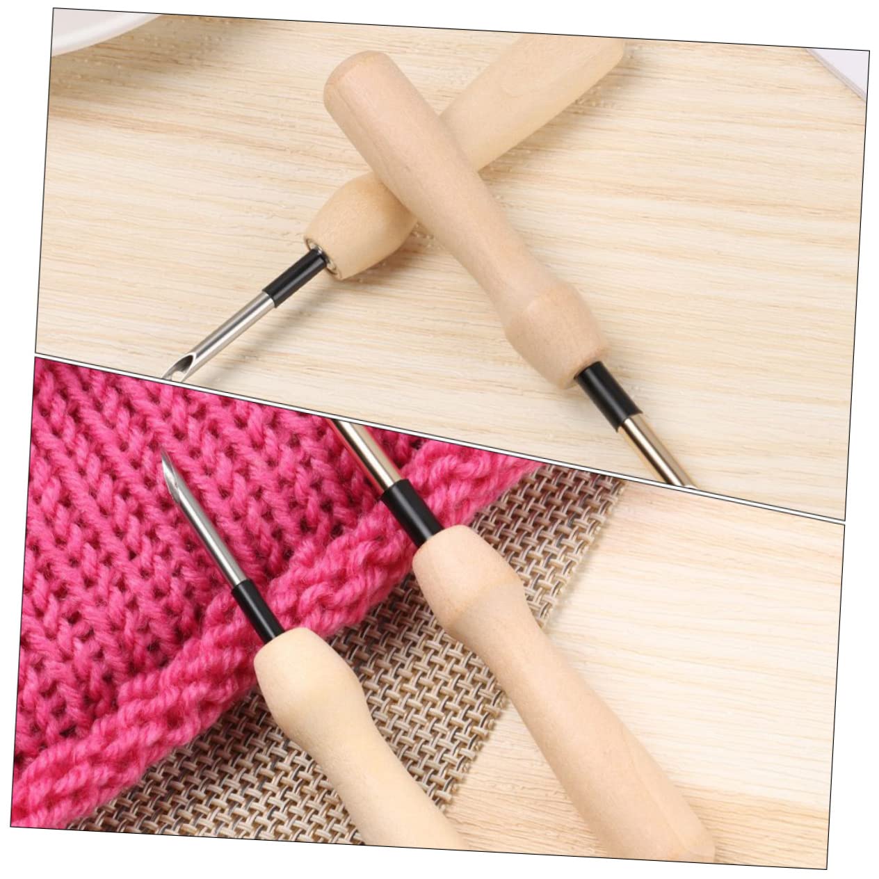 Tofficu 15pièces Outils De Broderie à Poinçonner Avec Poignée Pour Aiguilles Punch Needle Pour Broderie Accessoires De Couture