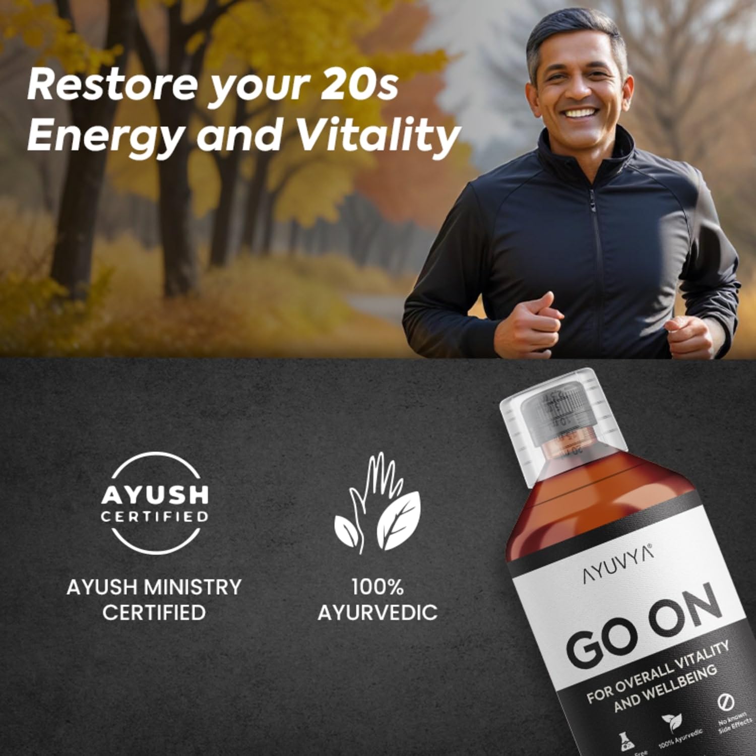 Ayuvya Go On Ayurvedic Juice | Helps in stamina & performance, improves mental and physical well-being | Enriched with Ashwagandha, & Kulanjan 500 ML (Pack of 1) 4