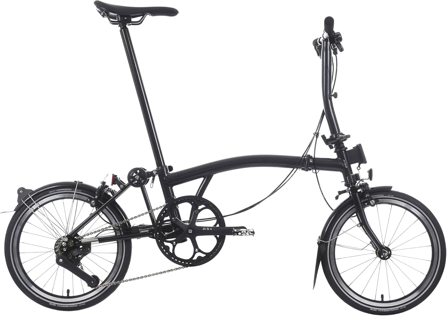 Brompton Superlight Folding Commuter Bike P Line 4-Speed | Compact Urban Bike for Adults, Titanium Rear Frame