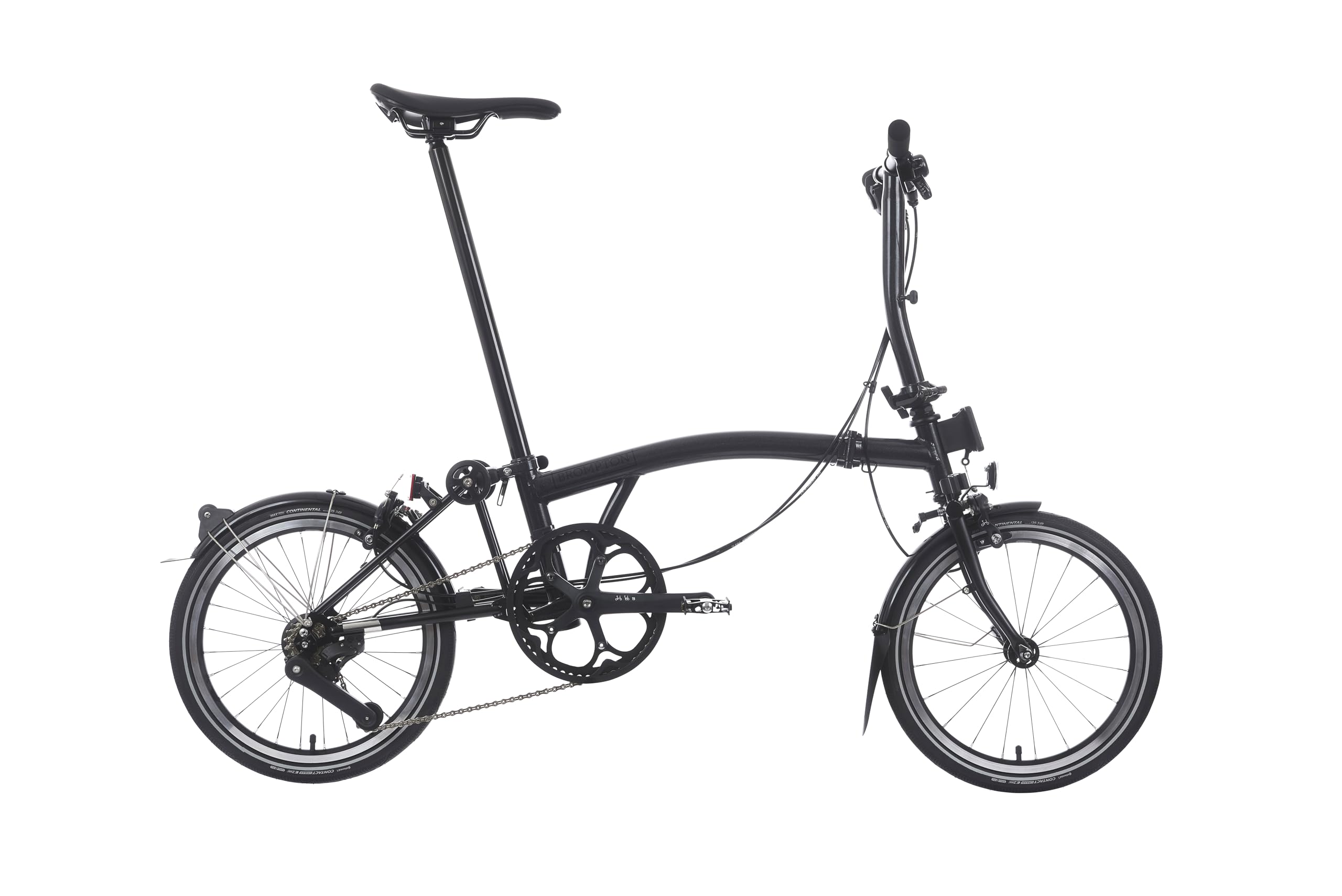 Brompton Superlight Folding Commuter Bike P Line 4-Speed | Compact Urban Bike for Adults, Titanium Rear Frame