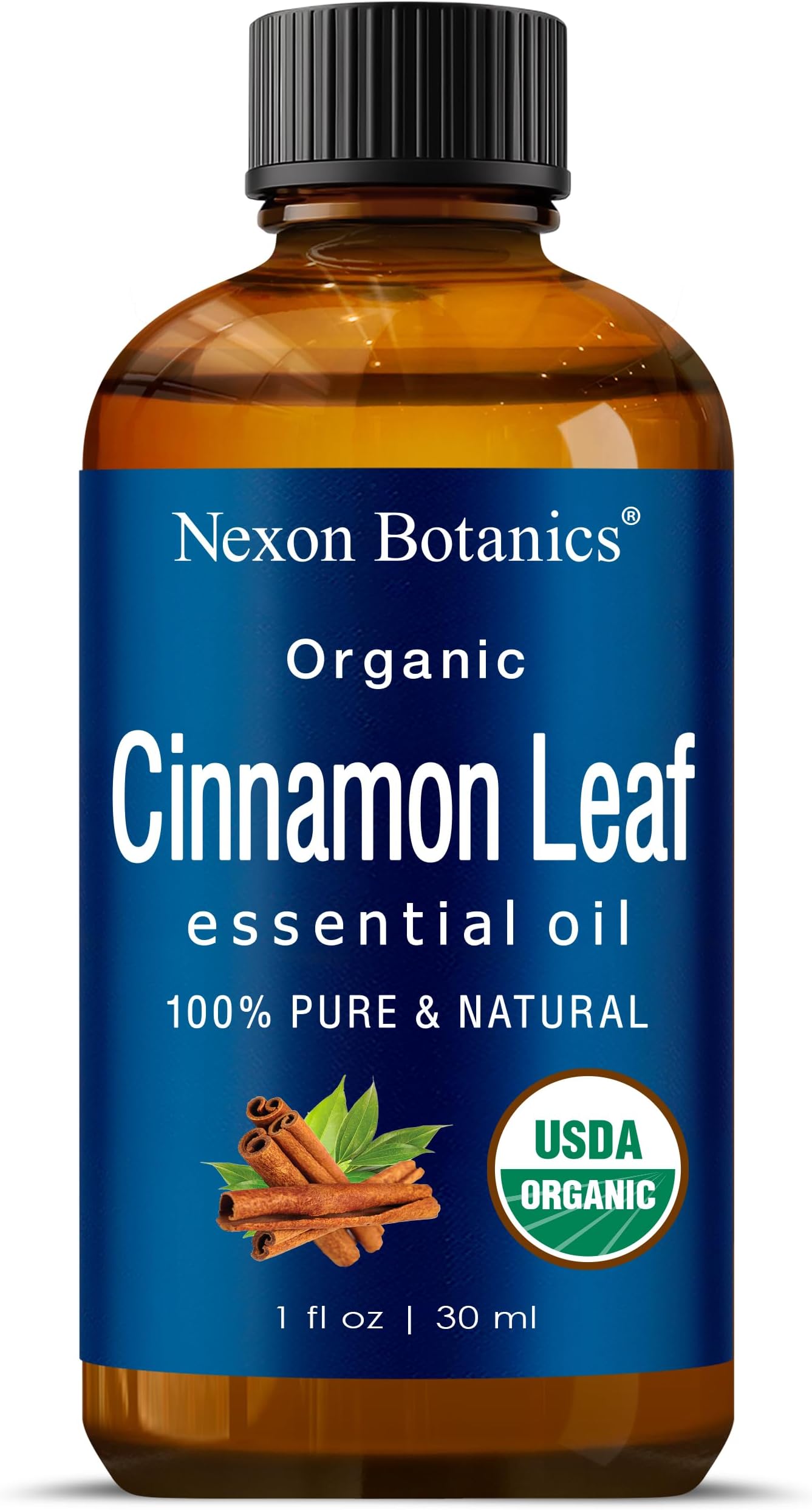 Organic Cinnamon Essential Oil 30 ml - Pure, Natural Oils for Aromatherapy, Diffusers, DIY, Candle and Soap Making Scent - Nexon Botanics
