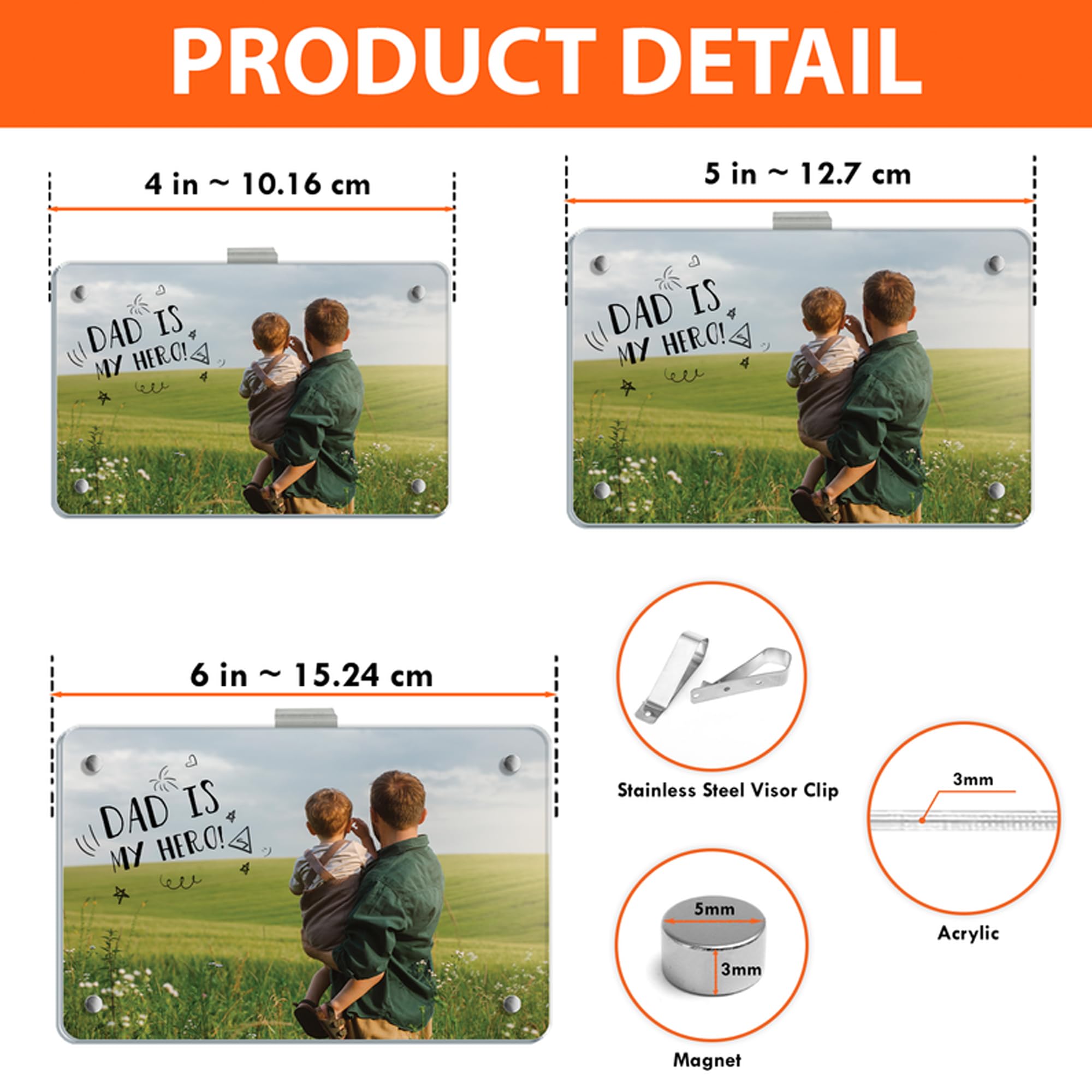 Personalized Watercolor Couple Portrait Photo Car Visor Clip Drive Safe I Love You Car Accessory Custom Photo Gift — view 7