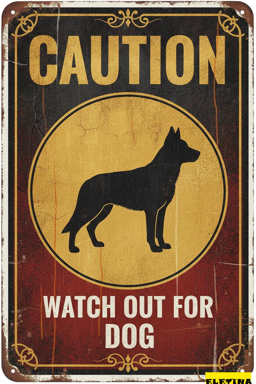 Tin Sign for Man Cave Caution Watch Out Dog You Have Been Warned Aluminum Metal Tin S Door Warning Zoo Fence Gate Yard Home Wall Decor 8x12 Inch Private Property Decorative
