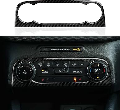 Car Carbon Fiber Center Console AC Switch Panel Sticker Trim Cover Interior Decoration Accessories for Ford Bronco Sport 2021-2024 / Explorer & Kuga 2020-2024