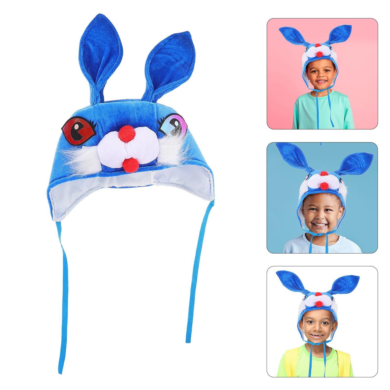 SEWACC 5 Piezas Sombrero de Conejo Azul de Poliéster para Disfraz, Cómodo y Fácil de Limpiar, Adecuado para Fiestas de Halloween y Celebraciones Familiares