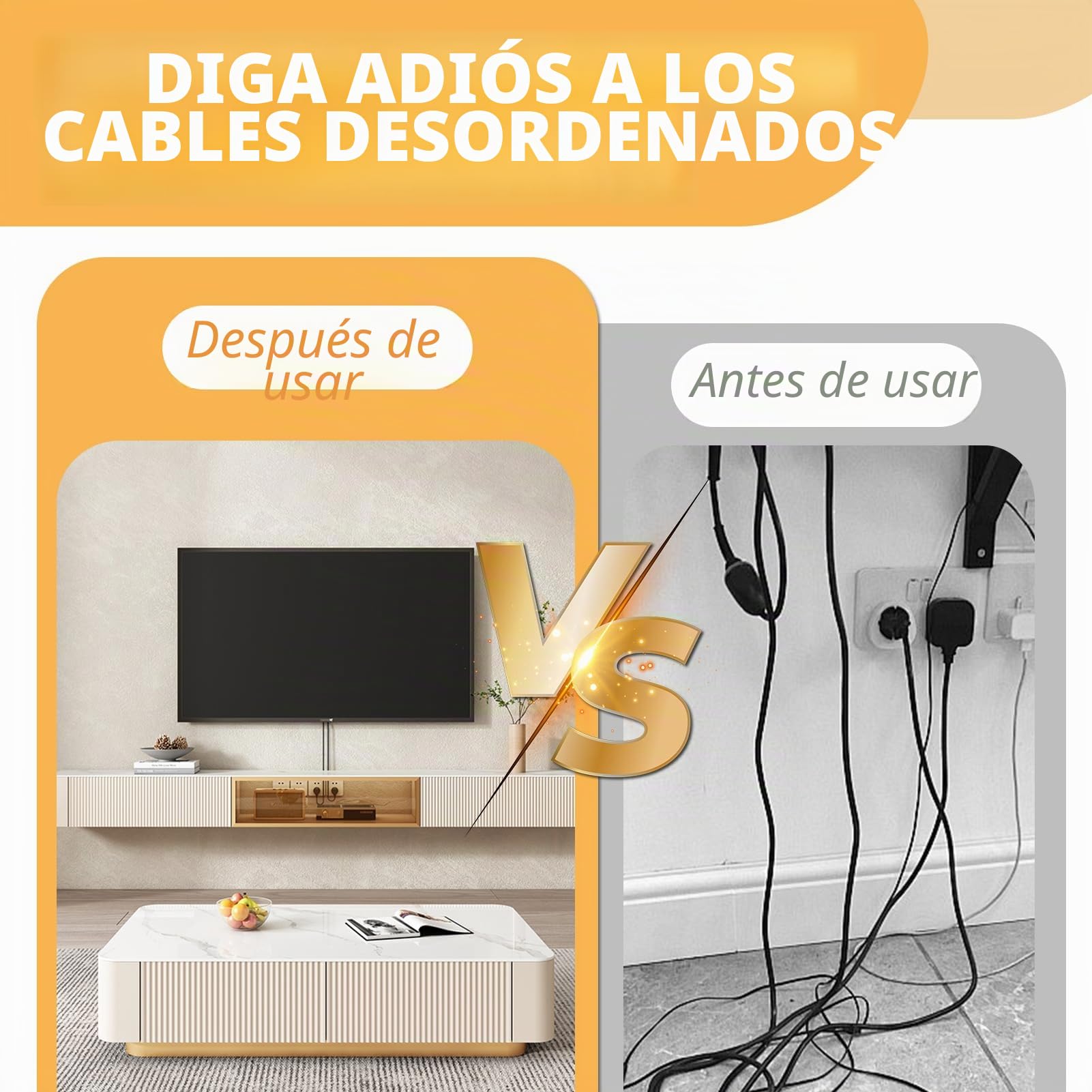 Canaleta para Cables Adhesiva de Pared de 2 Metros, Protector de Cables Flexible en PC para Organización de Cables de TV para Sistema y Oficina, 10mm (Ancho) x 10mm (Alto), Color Blanco
