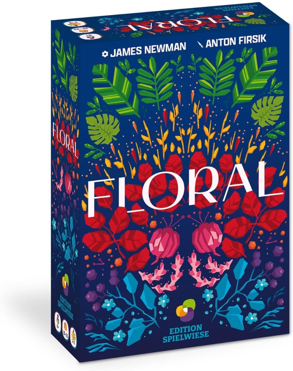 Edition Spielwiese Floral Tactical Tile Games, Logic Card Games, with Solo Variant, Growing Card Game in Floral Design, Easy Entry, for 1-5 People from 8 Years