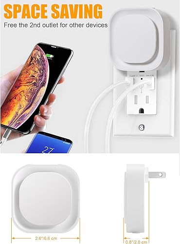 Miniatura 8 de YUNLEX Paquete de 4 luces nocturnas ámbar enchufables, del atardecer al amanecer, brillo suave, regulable, luz difusa, luces LED para dormitorio,