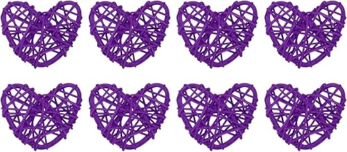 Miniatura 10 de MECCANIXITY 8 piezas de jarrón de ratán en forma de corazón de ratán natural para decoración del día de San Valentín, decoración del hogar, boda,