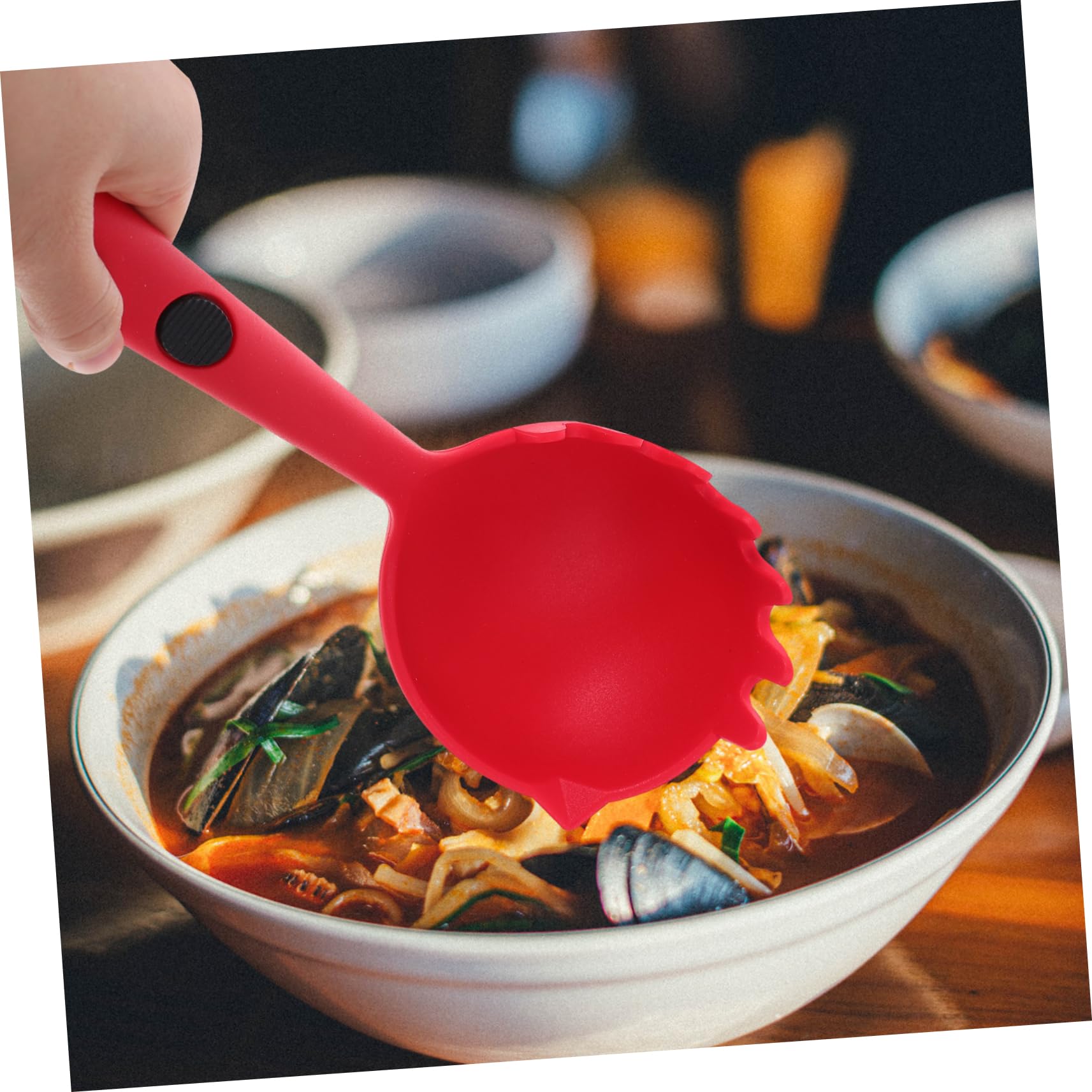 Amosfun 2st Nudellöffel Nudeln in Lebensmittelqualität -server-utensilien Spaghettiheber Spaghettikelle Nudelkelle Löffel Kochutensilien Für Die Küche Nudelfilter Rot Kieselgel
