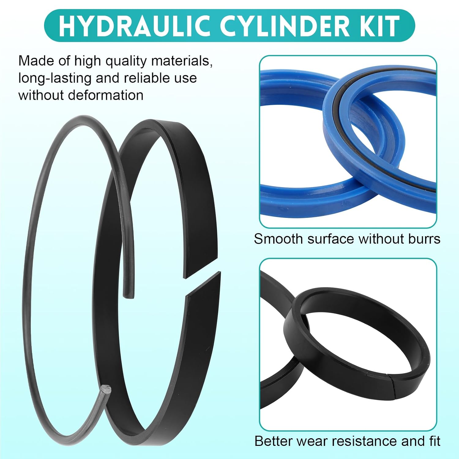 Hydraulic Log Splitter Cylinder Rebuild Seal Kit for 4.0" Bore x 1.75" Rod Cylinder Universal Hydraulic Cylinder Tools Fit for 22-Ton Log Splitter