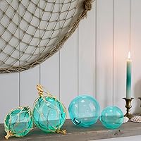 Vista 7 de 9 unidades de flotadores de pesca de cristal, adornos de playa costera, boya náutica, vidrio de mar japonés, decoración de pared de playa costera