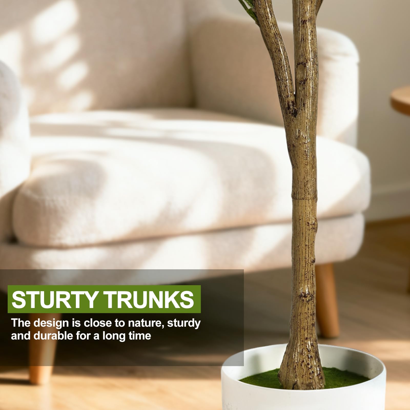 NZQXJXZ Albero di Olive Artificiale 180 cm con Luci, Pianta Artificiale da Interno con Vaso e Cesto, Piante Artificiali con Tronco Naturale e Frutti Realistici per Casa Ufficio