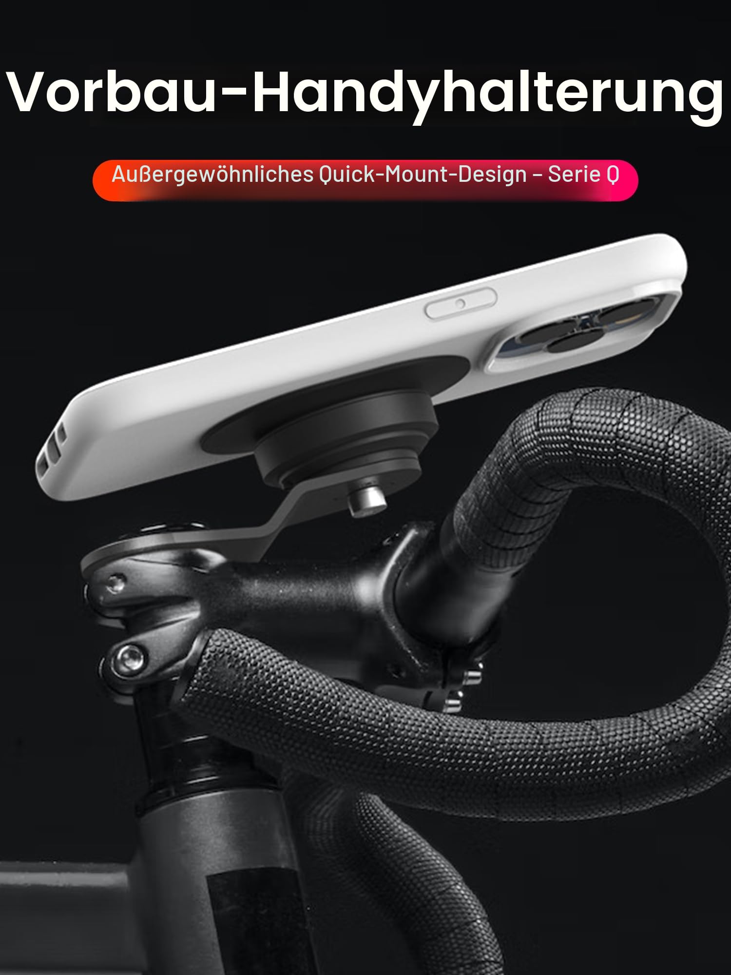 Sincetop Neue Serie Q [ Quad ] Mountain Fahrrad Vorbau Handyhalterung - Schnellspanner Aluminiumlegierung Halterung für MTB Ebike Rennrad und Schotterrad