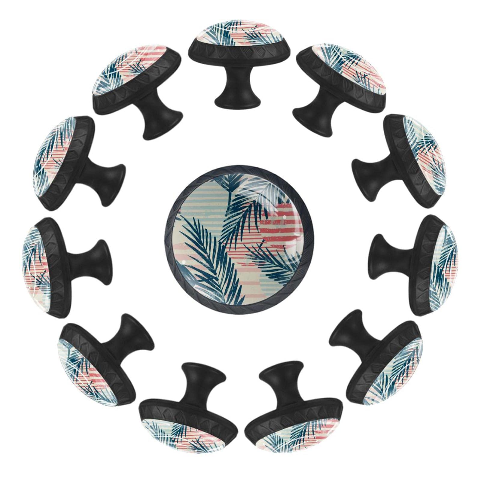 Boutons de tiroir ronds à rayures colorées Lot de 12 poignées de 35 mm pour commode enfant