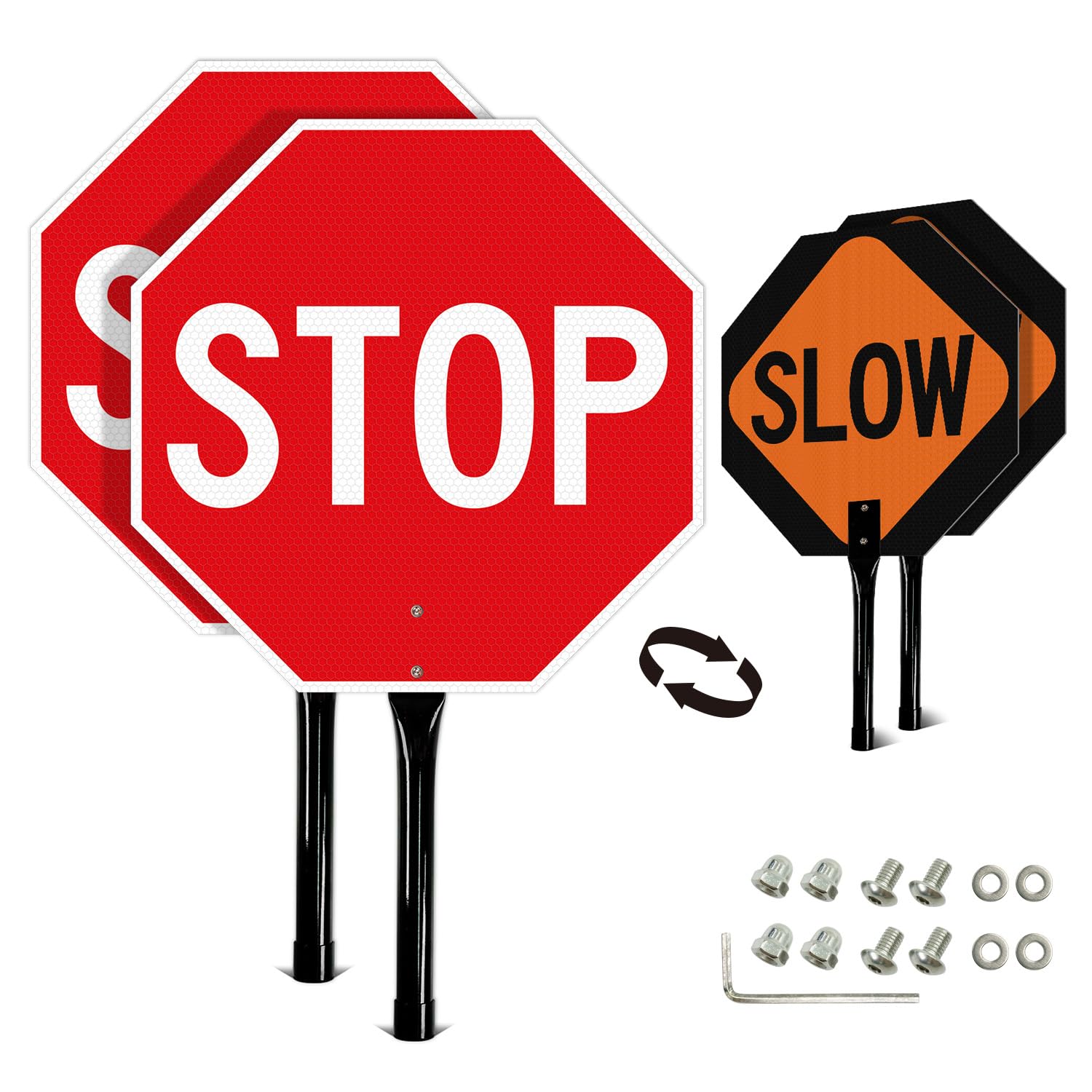 Sygnał Stop Slow z metalowym uchwytem