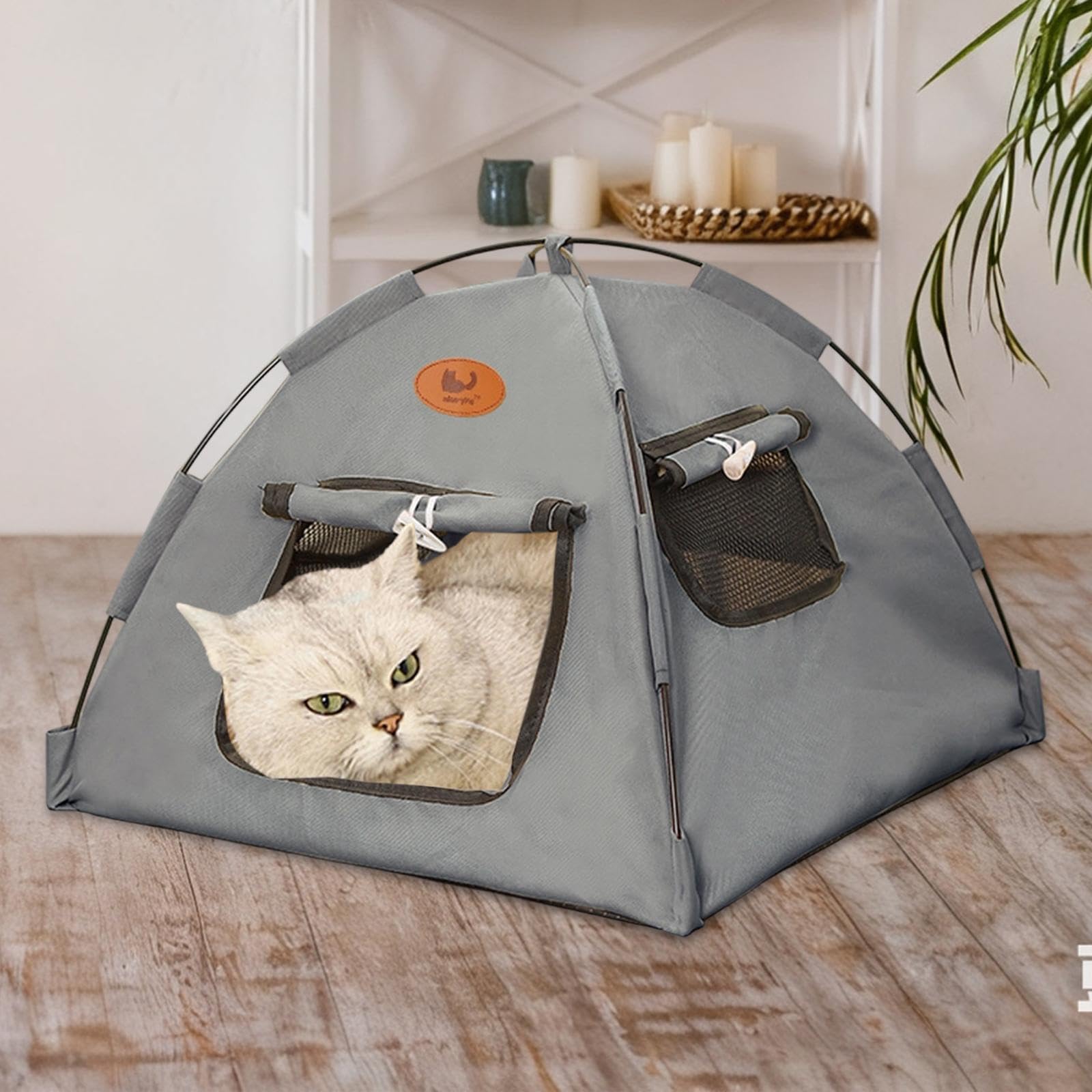 Cat Tent House Rifugio per Gatti Tenda Animali Domestici Cuccia Portatile Materiale Oxford per Animali Fino a 2kg Adatta per Balcone Terrazzo Interni, XL