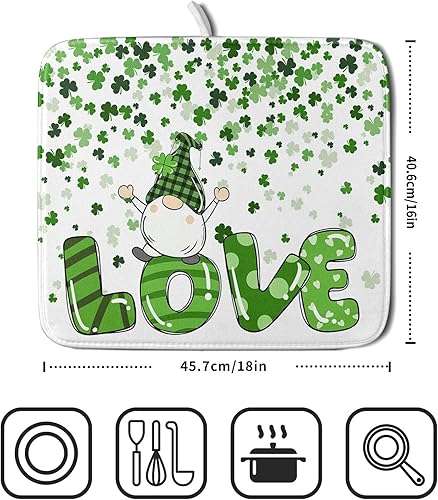 Vista 107 de Daisy On Old - Tapete de secado de platos de madera para encimera de cocina, tapete de secado de madera turquesa de 18 x 24 pulgadas con tapete