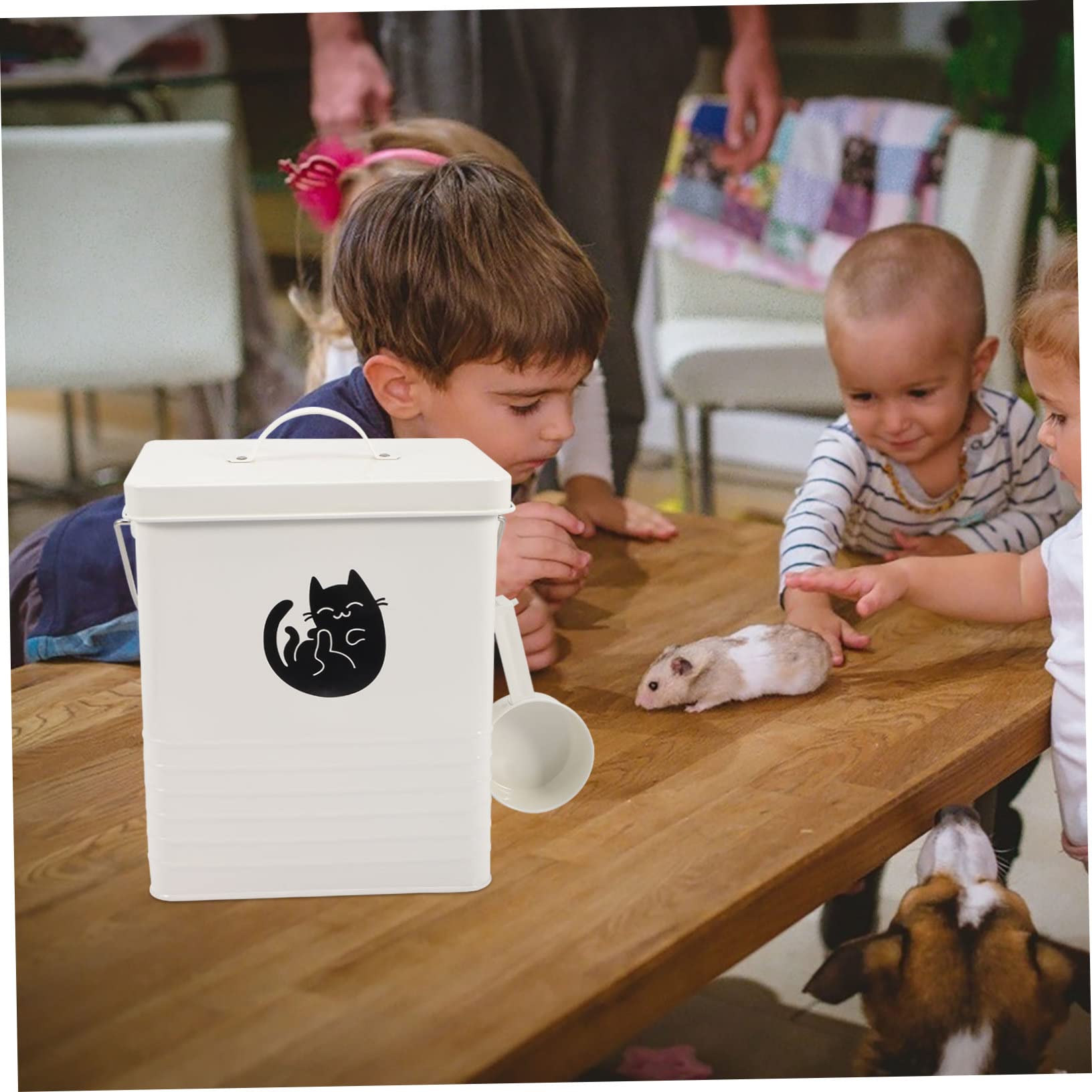 HEMOTON Comodo Per Cibo Per Cani Contenitore Per Snack Per Gatti Secchio Per Conservare Cibo Per Cani e Gatti Con Paletta Materiale Di Resistente All Usura Inodore e Sicuro