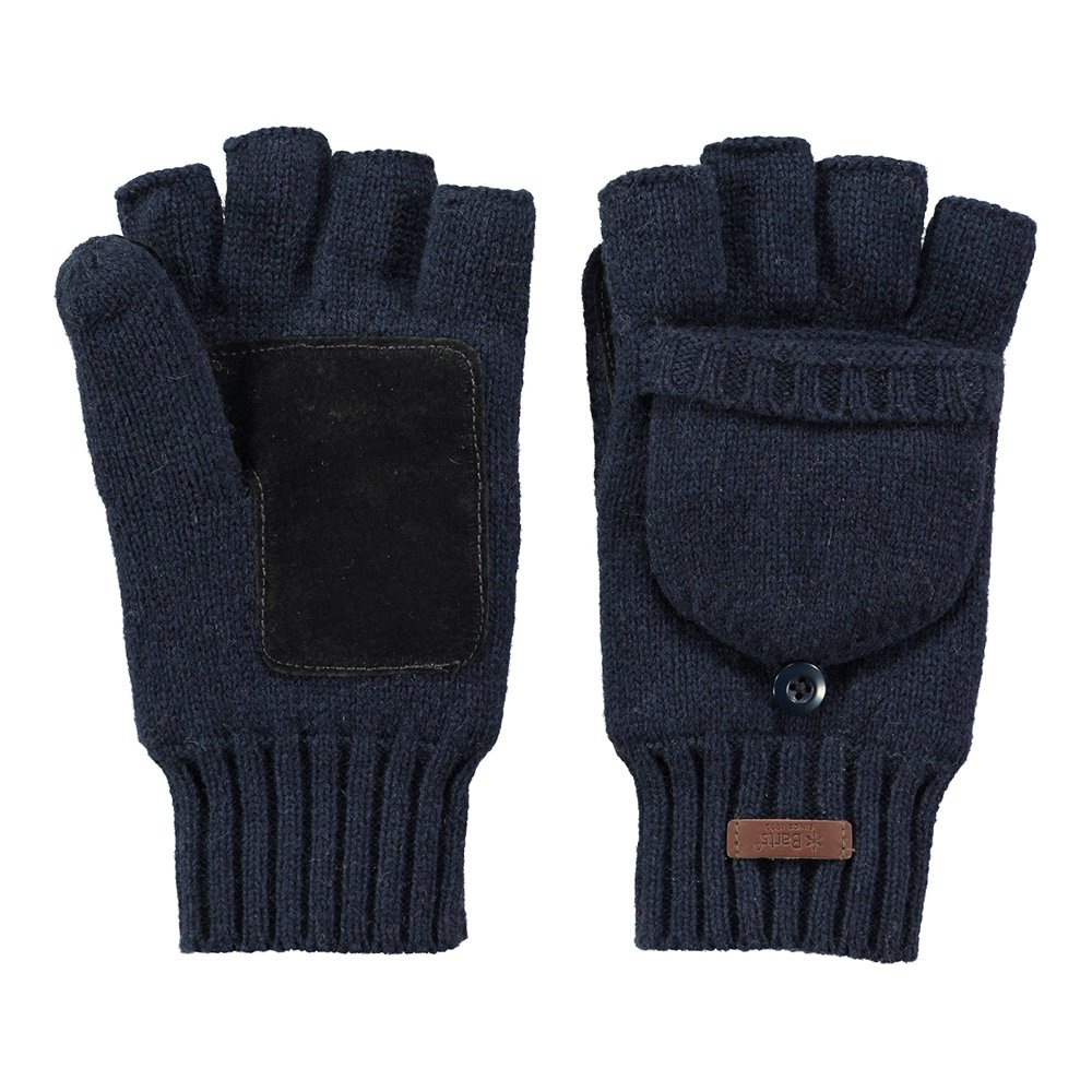 Barts Haakon Fingerless Wool Gloves Men - mittens knit with lining Winter Autumn-Winter - S/M blue