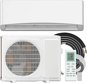 24000 BTU Mini Split Air Conditioner & Heat Pump, 230V Ductless Inverter AC System, 17 SEER2 Energy Efficient Cooling & Heating, Wall Mounted for Large Room up to 1500 Sq Ft
