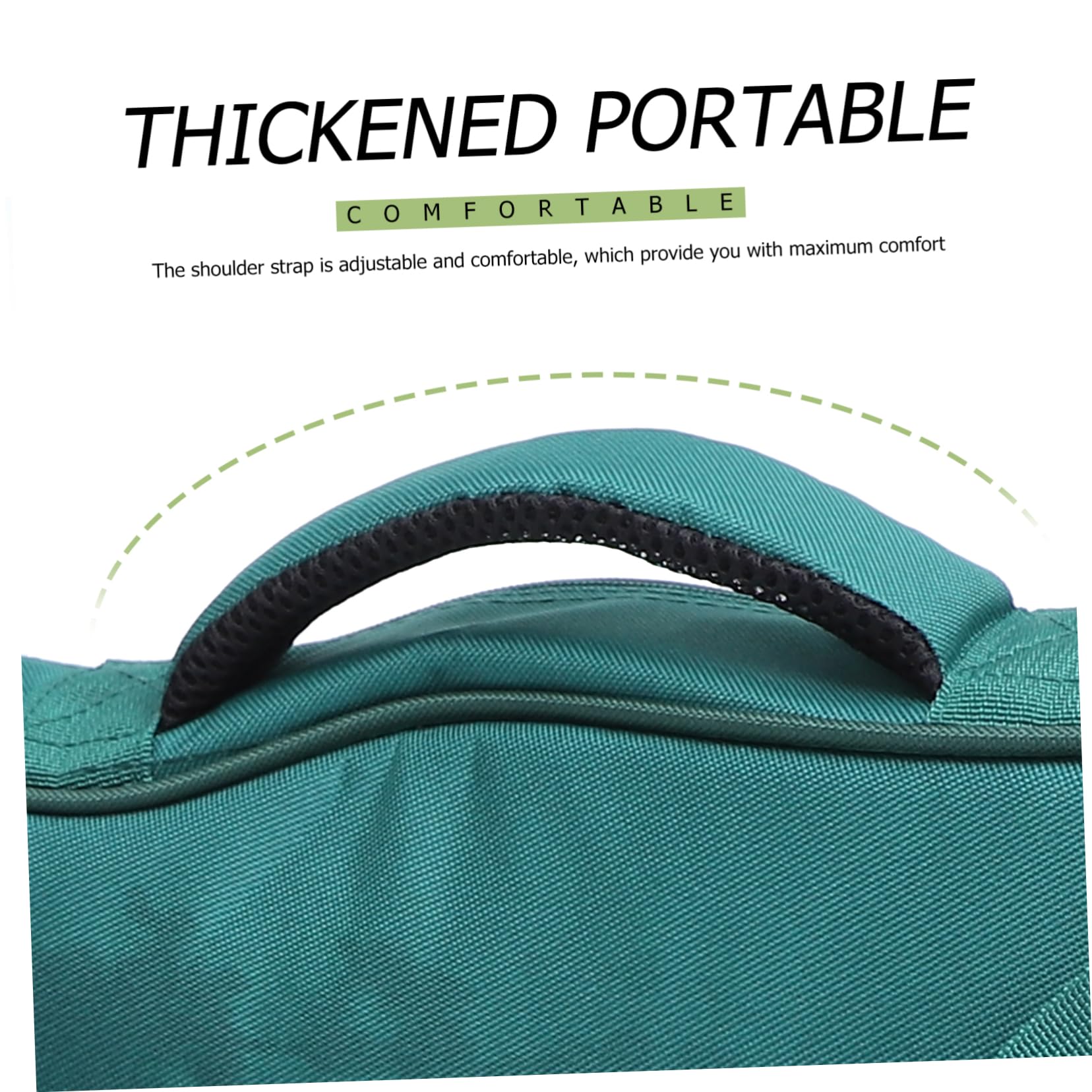 ibasenice Gepolsterte Ukulele Tasche aus Oxford Stoff mit Großer Kapazität und Tragbarem Design Grüne Ukulelen Schultertasche für 26-27 Zoll Sopran Ukulelen