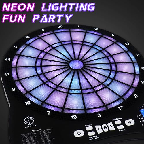 Miniatura 2 de Turnart Tablero electrónico de dardos, segmentos iluminados de 13 pulgadas, juegos basados en luz, tablero eléctrico para adultos, segmento