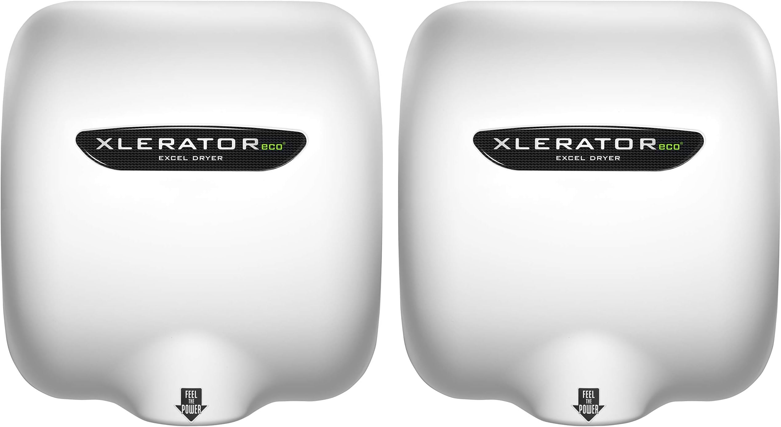 Excel Dryer XLeratoreco XL-BW-Eco Hand Dryer, No Heat, White Thermostable (BMC) Cover, Automatic Sensor, Surface Mounted, Leed Credits, GreenSpec Ready, Commercial Hand Dryer, 500 Watt, Pack of 2