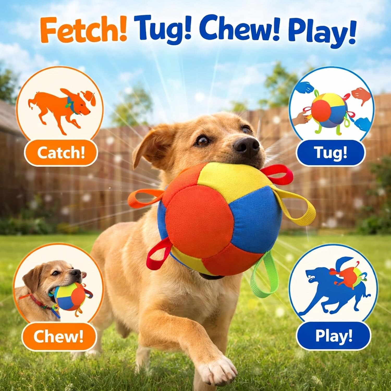 2026 New Thickened 10/18/22" Calming Jumbo Ball for Dogs,Giant Herding Ball for Dogs,Durable Tear-Resistant Inflatable Big Balls with Heavy-Duty Handle Cover & Pump,for Play & Exercise Dogs (B, 18in)