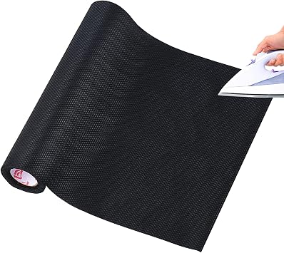 Simthread Fusible No Show Mesh Cut Away Stabilizer Black Color | Weight 1.9 OZ 12" x 10 Yards/Roll for Embroidery and Sewing