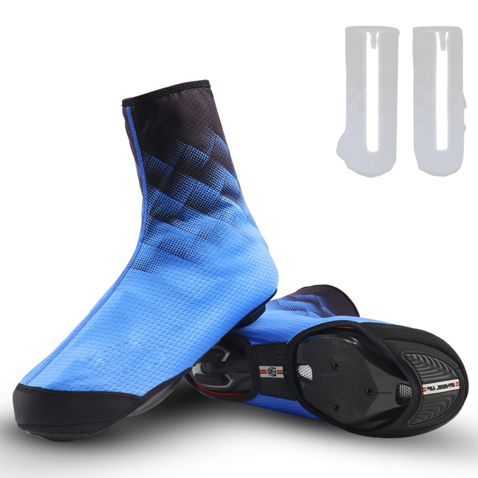 1 para zimowy termiczny koc na buty rowerowe zestaw polarowy utrzymywanie ciepła rower buty do noszenia wodoodporny ochraniacz na buty sportowe, koc, niebieski, L (40