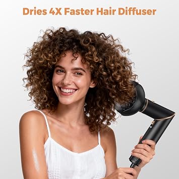 6 in 1 Air Styler & Hair Dryer Brush Set,Foldable Professional Negative Ionic Hair Styling Tools with Diffuser,Detachable Blow Dryer Brush with Auto Wrap Curlers,Hot Air Brush for All Hair Types.